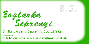 boglarka seprenyi business card